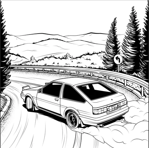 A · AE86 illustrator image: Illustrator line art