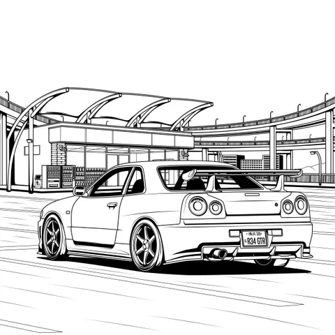 G · GT-R illustrator image: Illustrator line art