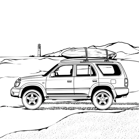 H · Hilux Surf illustrator image: Illustrator line art