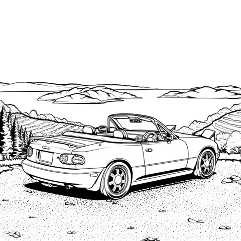 M · Miata illustrator image: Illustrator line art