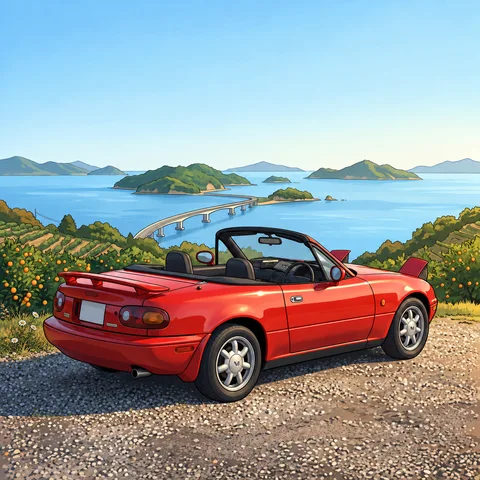 M · Miata: Natural daisies and cassette tapes · selected reference